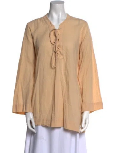 Pre-owned Honorine V-neck Long Sleeve Top In Neutral