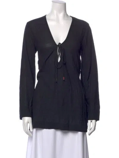 Pre-owned Honorine V-neck Long Sleeve Tunic W/ Tags In Blue