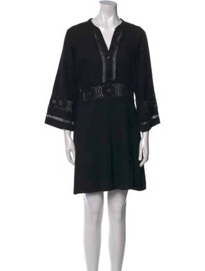 Pre-owned Honorine V-neck Mini Dress In Black