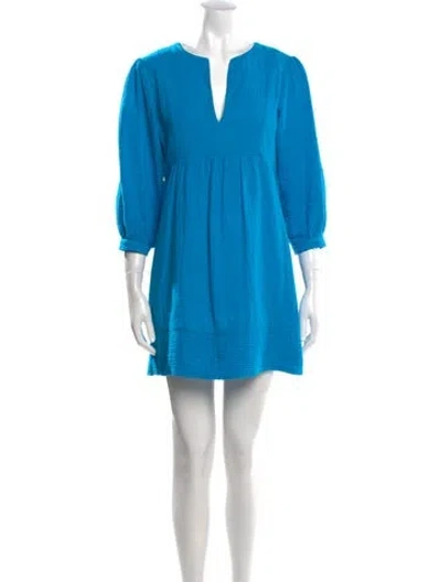 Pre-owned Honorine V-neck Mini Dress In Blue