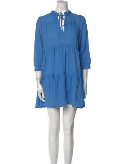 Pre-owned Honorine V-neck Mini Dress In Blue