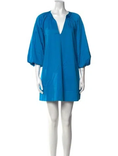 Pre-owned Honorine V-neck Mini Dress In Blue