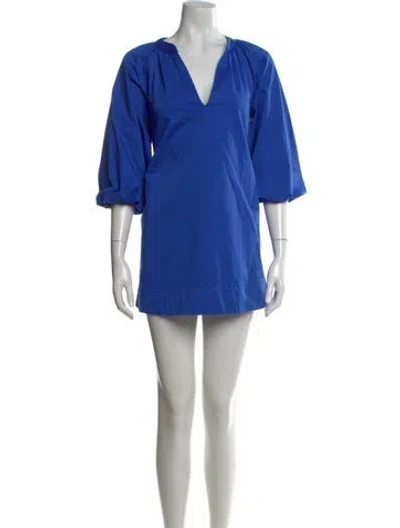 Pre-owned Honorine V-neck Mini Dress In Blue