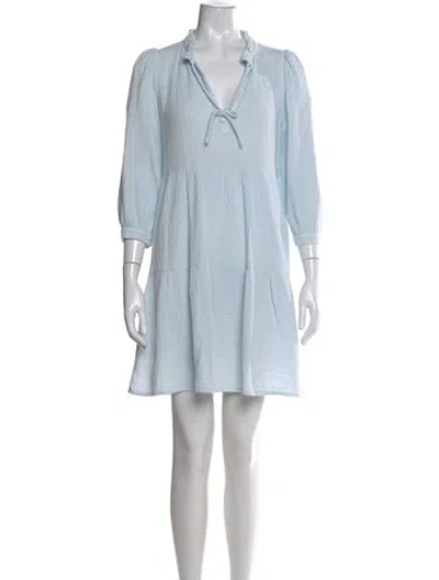 Pre-owned Honorine V-neck Mini Dress In Blue