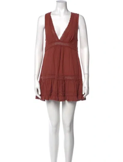 Pre-owned Honorine V-neck Mini Dress In Brown