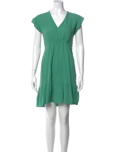 Pre-owned Honorine V-neck Mini Dress In Green