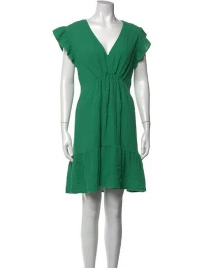 Pre-owned Honorine V-neck Mini Dress In Green
