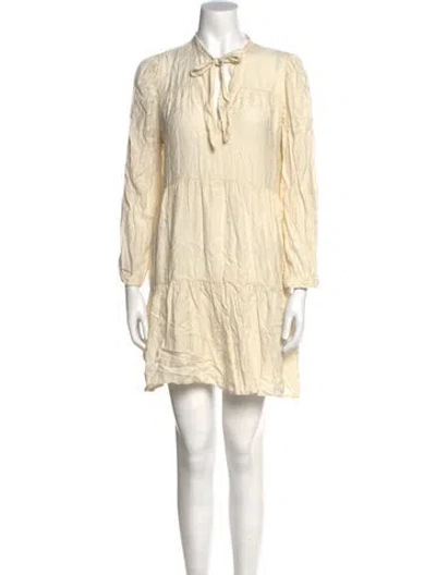 Pre-owned Honorine V-neck Mini Dress In Neutral