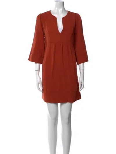 Pre-owned Honorine V-neck Mini Dress In Orange