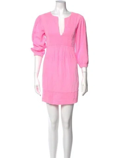 Pre-owned Honorine V-neck Mini Dress In Pink
