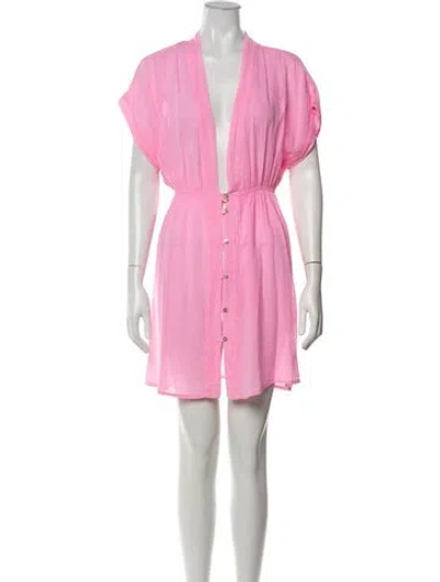 Pre-owned Honorine V-neck Mini Dress In Pink