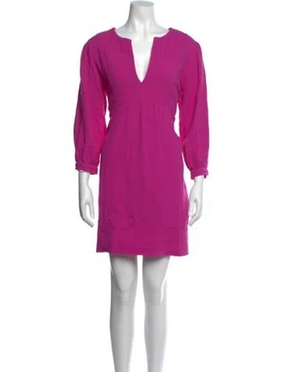Pre-owned Honorine V-neck Mini Dress In Pink