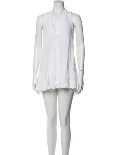 Pre-owned Honorine V-neck Mini Dress In White