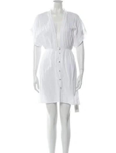 Pre-owned Honorine V-neck Mini Dress In White