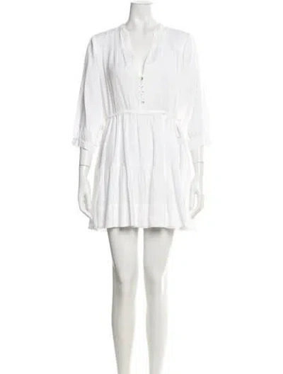 Pre-owned Honorine V-neck Mini Dress In White