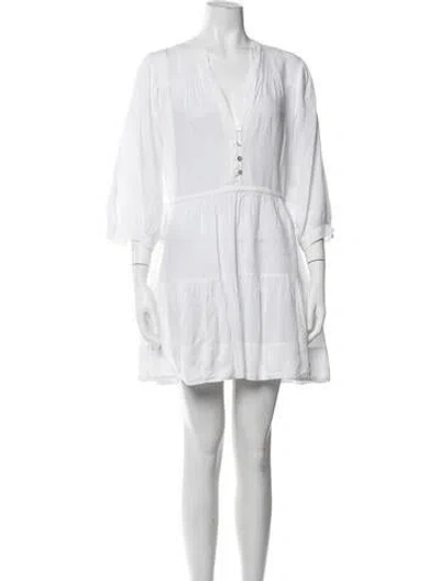 Pre-owned Honorine V-neck Mini Dress In White