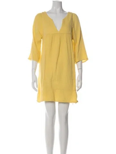 Pre-owned Honorine V-neck Mini Dress In Yellow
