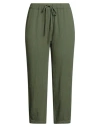 Honorine Woman Pants Military Green Size S Cotton In Green
