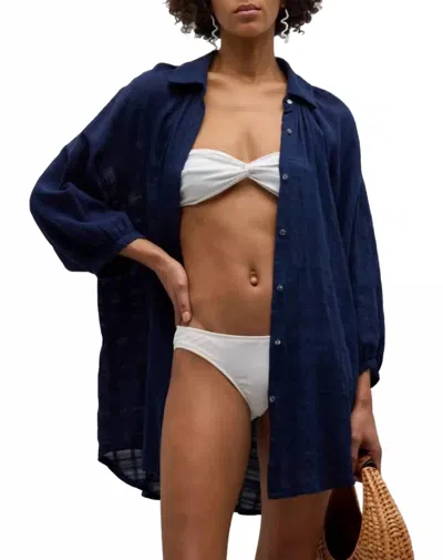 Honorine Wren Sun Dress Coverup In Navy In Blue