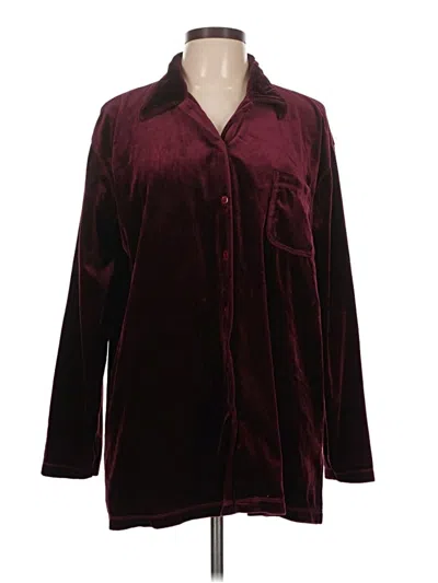 Pre-owned Honors Long Sleeve Blouse In Burgundy
