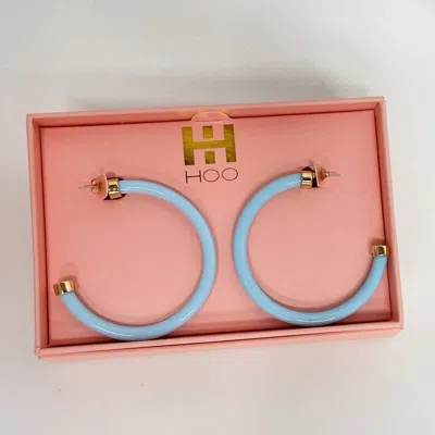 Hoo Hoops Hoop Earrings In Turquoise In Blue