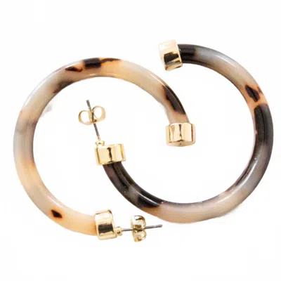 Hoo Hoops Women's Midis Shell Hoops In Tortoise In Brown