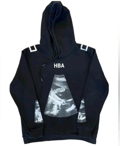 Pre-owned Hood By Air 2014 Hba Sonogram Double Hoodie In Black