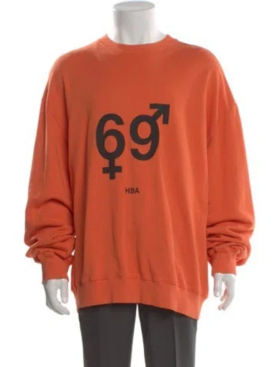Pre-owned Hood By Air 69 Graphic Print Sweatshirt In Orange