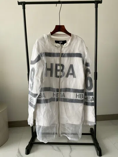 Pre-owned Hood By Air “69” Mesh Trench Sweater In White