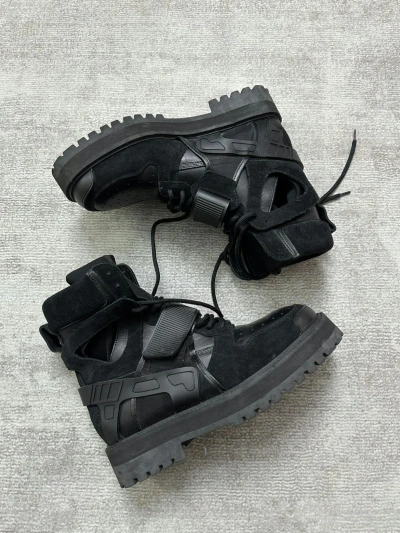 Pre-owned Hood By Air Combat Boots In Black