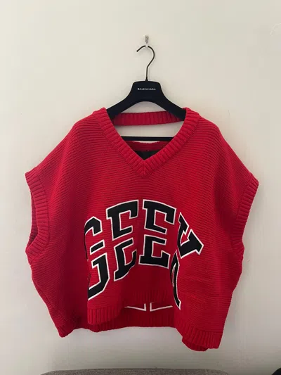 Pre-owned Hood By Air Geek Sleeveless Sweater In Red