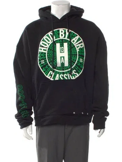 Pre-owned Hood By Air Graphic Print Crew Neck Hoodie In Black