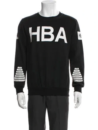 Pre-owned Hood By Air Graphic Print Crew Neck Sweatshirt In Black
