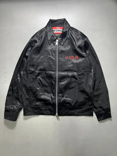 Pre-owned Hood By Air Hba - S/s '17 Hustler Satin Jacket In Black