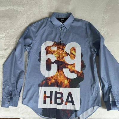 Pre-owned Hood By Air Hba 69 Explosion Shirt Light Blue Xl