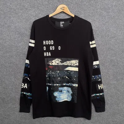 Pre-owned Hood By Air Hba Black Layered Graphic L/s T-shirt