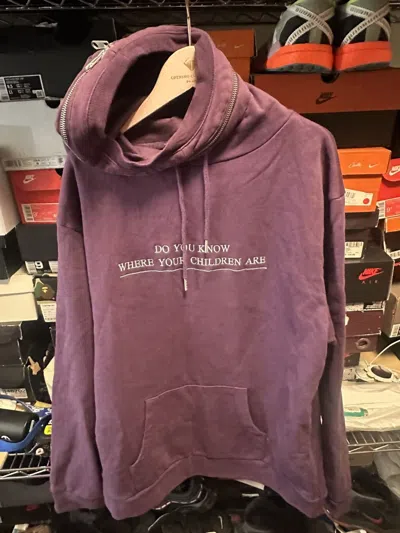 Pre-owned Hood By Air Hba Do You Know Where Your Children Are Hoodie In Purple