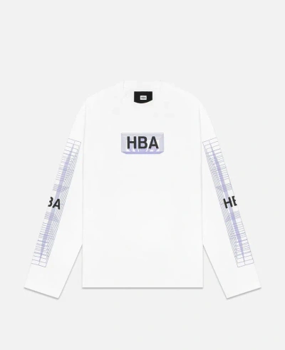 Pre-owned Hood By Air Hba For Juice Capsule Collection Grid Box Logo L/s T-shirt In Lilac Purple