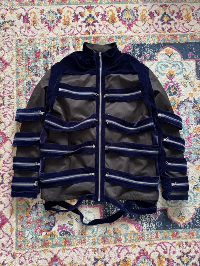 Pre-owned Hood By Air Hba F/w 2014 Skeleton / Cage Jacket In Blue