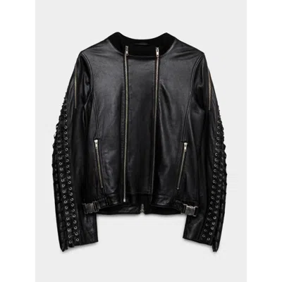 Pre-owned Hood By Air Leather Aviator Jacket In Black