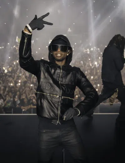 Pre-owned Hood By Air Ss15 Embossed Leather Jacket In Black