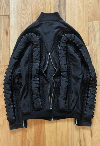 Pre-owned Hood By Air Ss2014  3d Padded ‘flight' Black Bomber Jacket