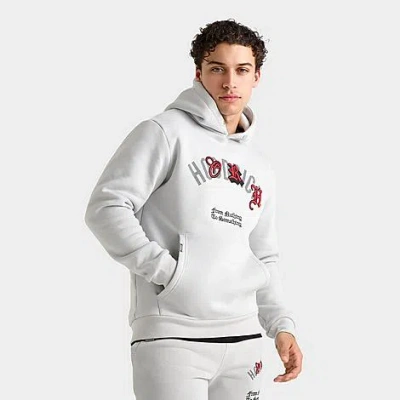 Hoodrich Men's Shadow Hoodie In Quiet Grey/lava Smoke/lychee