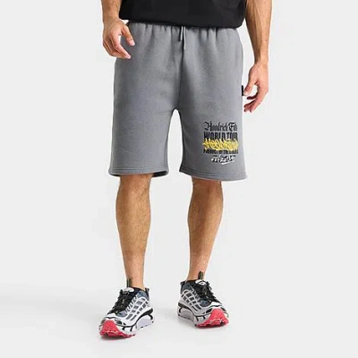 Hoodrich Men's World Tour Stamp Fleece Shorts In Gray
