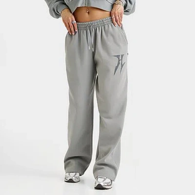 Hoodrich Women's Aspen Studded Wide-leg Jogger Pants In Gray