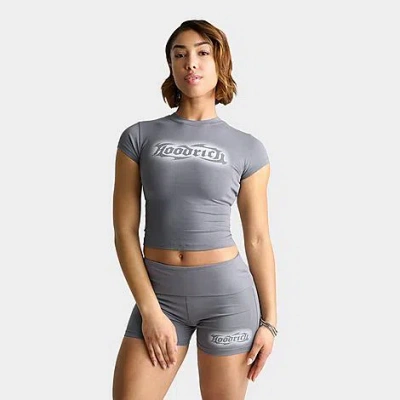 Hoodrich Women's Luz Rhinestone Cap-sleeve Fitted T-shirt