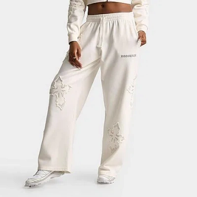 Hoodrich Women's Nyx Oversized Wide-leg Fleece Jogger Pants In White