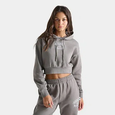 Hoodrich Women's Shadow Cropped Bh Hoodie In Charcoal Grey