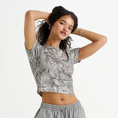 Hoodrich Women's Woodland Camo Baby T-shirt In Gray