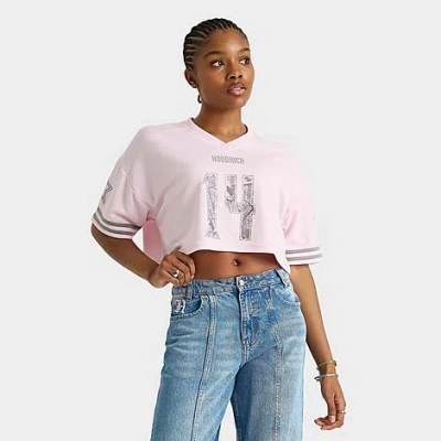 Hoodrich Women's Woodland Camo Nova Cropped Jersey T-shirt In Pink